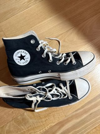 Converse negras plataforma talla 40