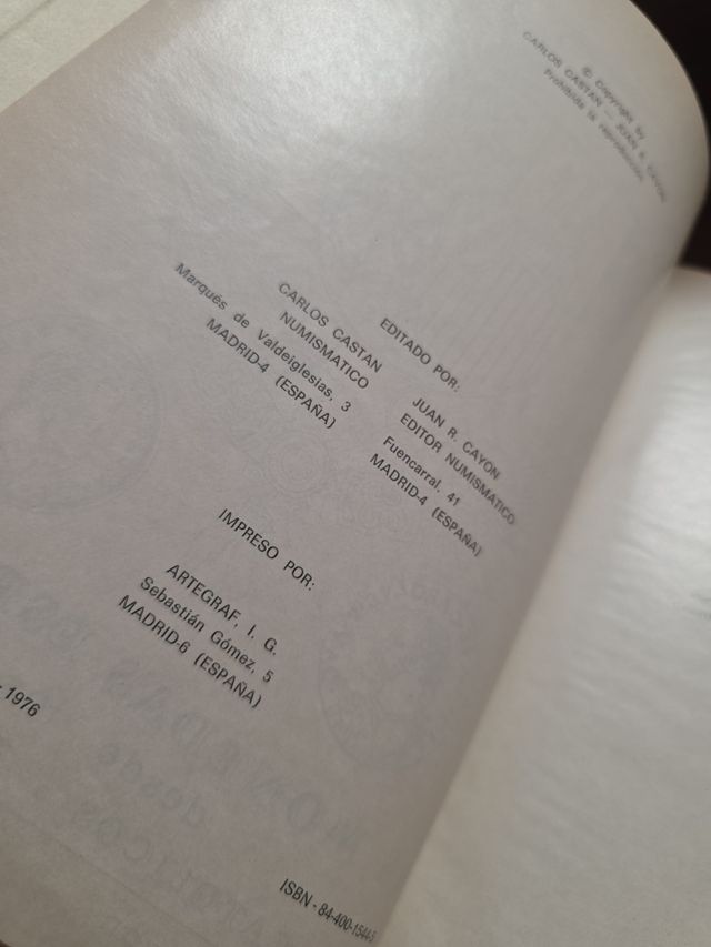 Libro Monedas Españolas 1474-1977