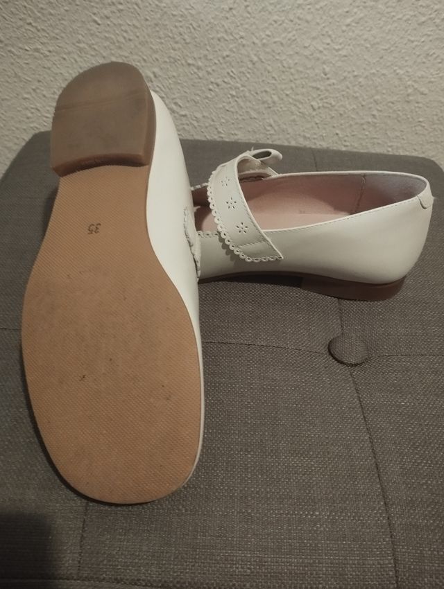 Zapatos comunión niña blanco roto/beige