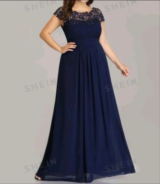 Vestido azul fiesta talla grande