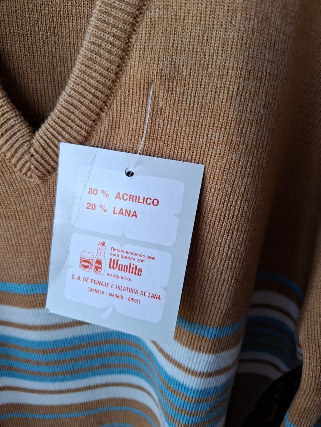 Jersey Vintage rayas azul beige