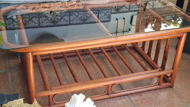 Mesa centro bambú -