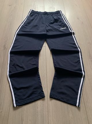 Pantalón Ancho de Chándal Adidas Azul Marino 