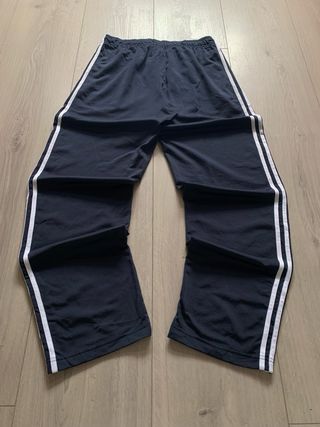 Pantalón Ancho de Chándal Adidas Azul Marino 