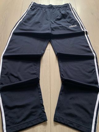 Pantalón Ancho de Chándal Adidas Azul Marino 