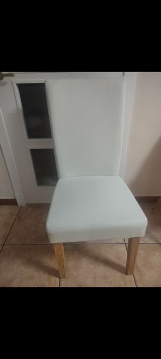 Silla salón blanca - piel sintética