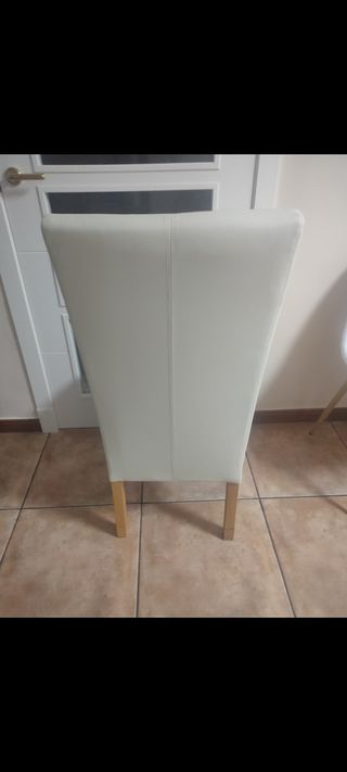 Silla salón blanca - piel sintética