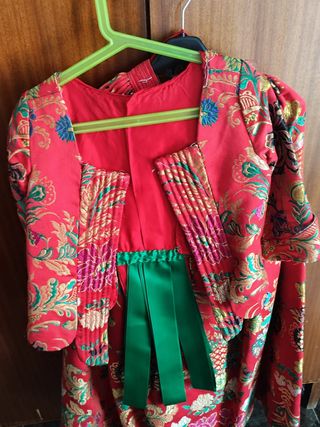 Traje Fallera niña 5-8 años rojo-verde
