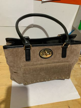 Bolso negro-marrón mediano
