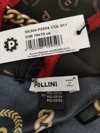 Foulard Pollini 
Nero e Rosso 
100 %Poliestere 