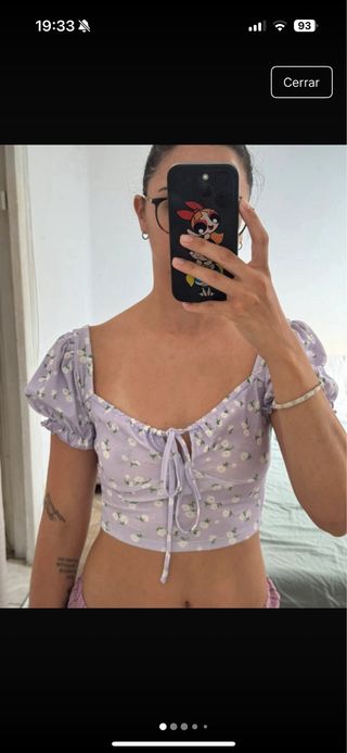Top floral morado - Talla xs