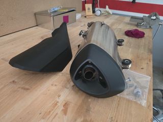 Tubo escape BMW C400X y Pieza Protectora