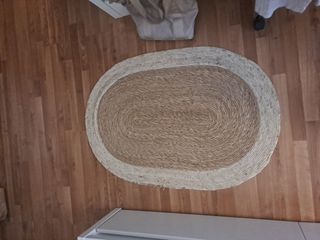 Alfombra yute beige ovalada