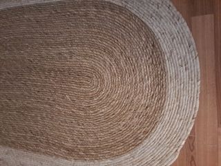 Alfombra yute beige ovalada