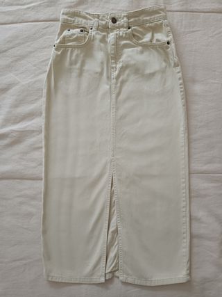 Falda vaquera beige Yerse talla XS