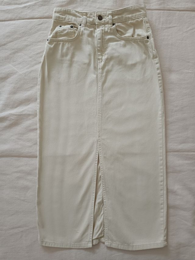 Falda vaquera beige Yerse talla XS
