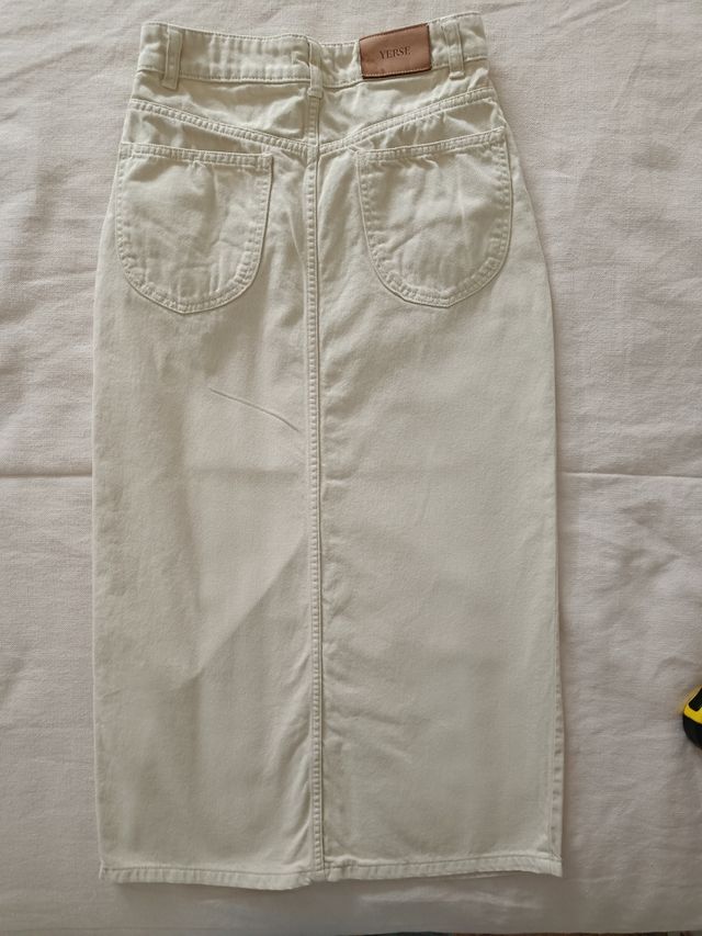 Falda vaquera beige Yerse talla XS