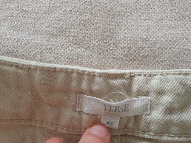 Falda vaquera beige Yerse talla XS