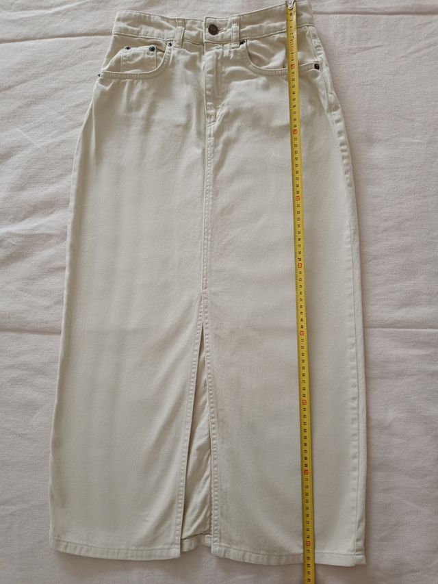 Falda vaquera beige Yerse talla XS