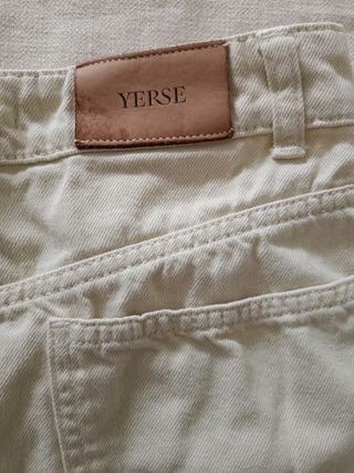 Falda vaquera beige Yerse talla XS
