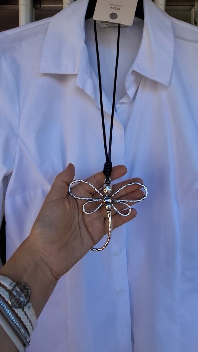 Collar libélula Sfera - Plata y Negro