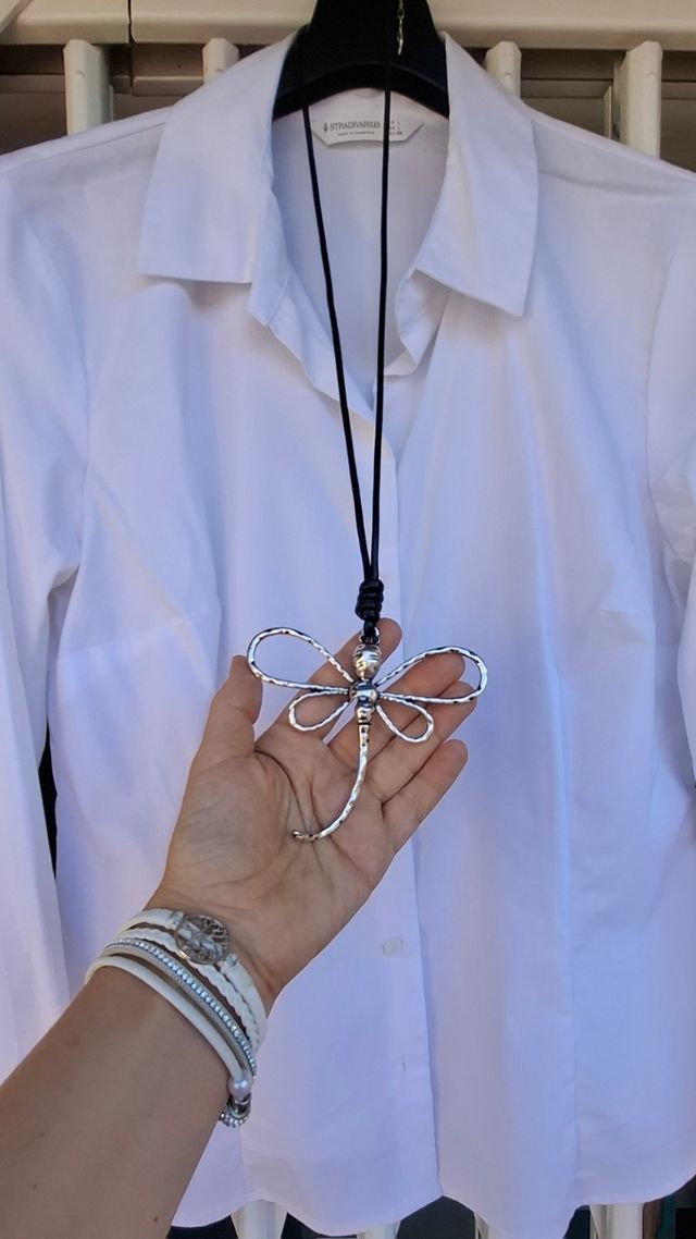 Collar libélula Sfera - Plata y Negro