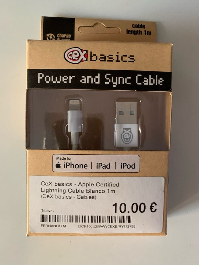 Cable Lightning CeX basics 1m