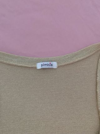 Top beige amená mujer
