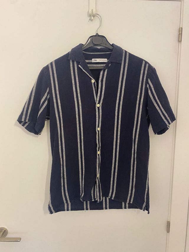 Camisa Zara azul rayas