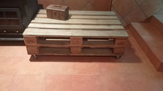 Mesa centro palets - ruedas