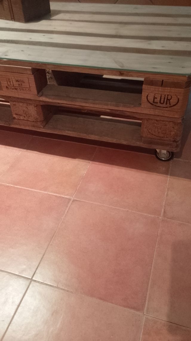 Mesa centro palets - ruedas