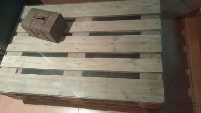 Mesa centro palets - ruedas