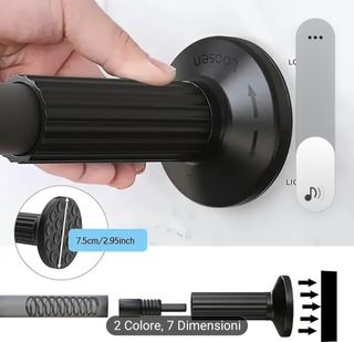 Bastoni tenda senza foratura in metallo - nero.