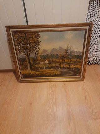 Cuadro antiguo óleo paisaje