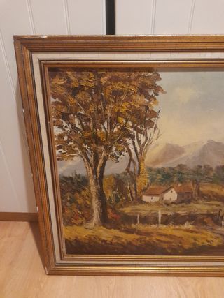 Cuadro antiguo óleo paisaje
