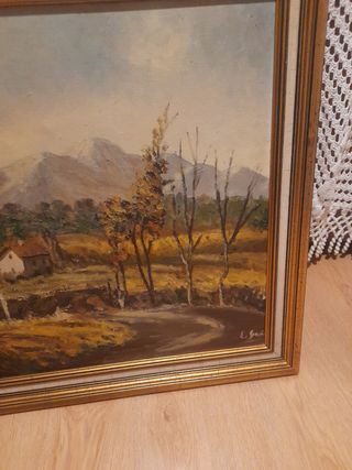 Cuadro antiguo óleo paisaje