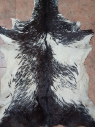 Alfombra piel vaca marrón y beige
