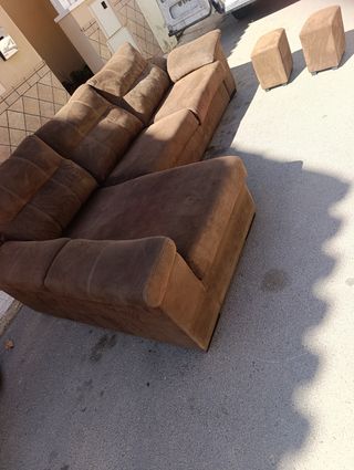 Sofá chaise longue marrón