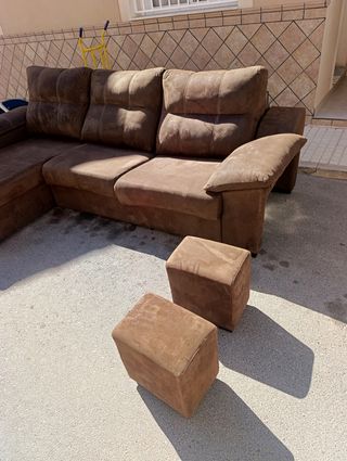 Sofá chaise longue marrón
