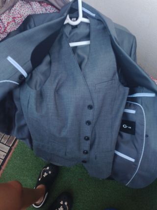 Traje gris hombre - 3 piezas
