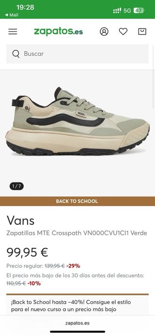 Zapatillas Vans MTE Crosspath VN000CVU1CI1 Verde 