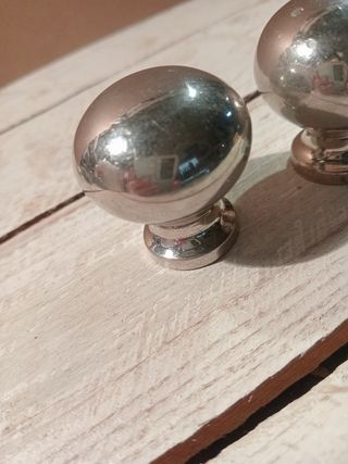 Tiradores vintage metal plata