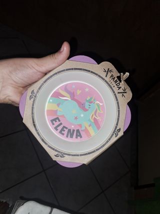 Piatto Personalizzato Nome Elena Panda Crew unicor