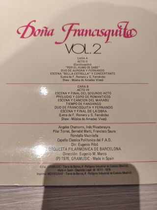 Doña Francisquita - Vinilos Vol 1 & 2