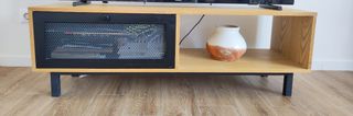 Mueble TV madera-metal negro