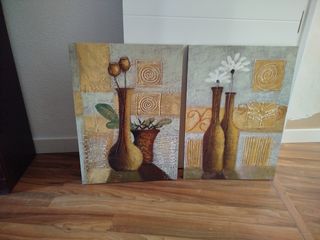 2 Cuadros decorativos - Beige y marrón