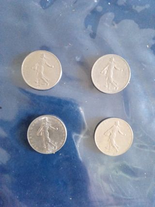 4 Monedas Francesas - 1 Franco