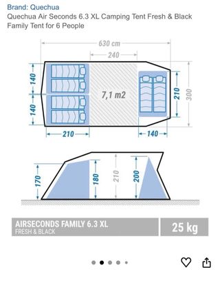 TIENDA DE CAMPAÑA HINCHABLE QUECHUA XL