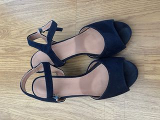 Sandalias tacón azul marino - T37