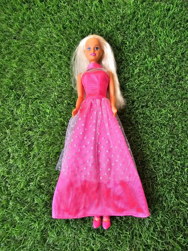 Vestido Rosa largo Gala Muñeca Barbie años 90